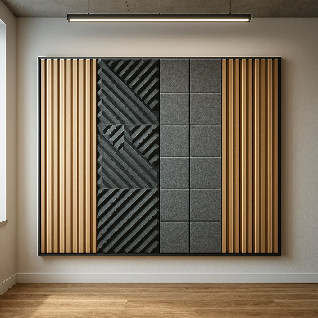 Painéis acústicos na parede